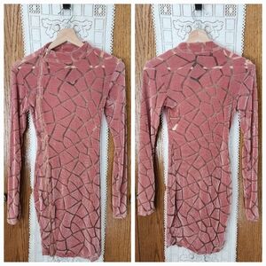 Posh By V Chic Mosaic Long Sleeve Bodycon Dress